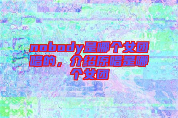 nobody是哪個(gè)女團(tuán)唱的，介紹原唱是哪個(gè)女團(tuán)
