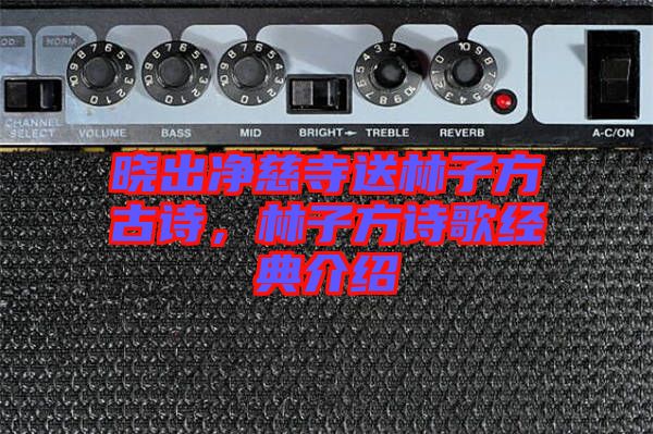 曉出凈慈寺送林子方古詩，林子方詩歌經(jīng)典介紹