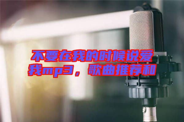 不要在我的時(shí)候說愛我mp3，歌曲推薦和