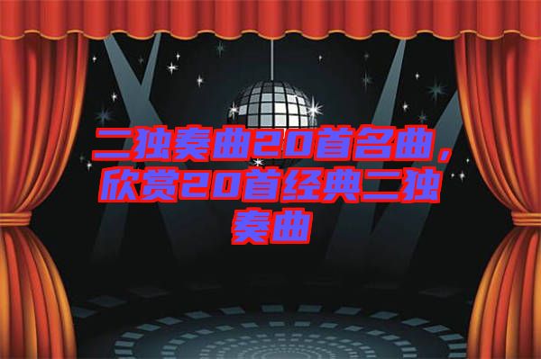 二獨奏曲20首名曲，欣賞20首經(jīng)典二獨奏曲