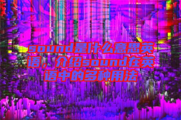 sound是什么意思英語，介紹sound在英語中的多種用法