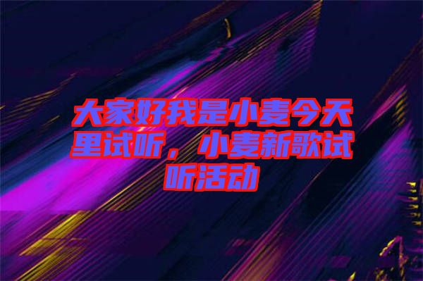 大家好我是小麥今天里試聽，小麥新歌試聽活動