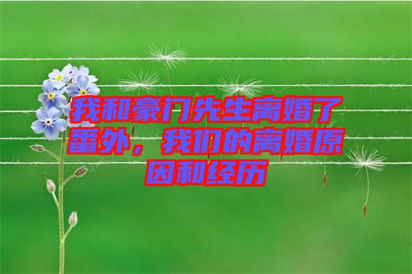 我和豪門(mén)先生離婚了番外，我們的離婚原因和經(jīng)歷