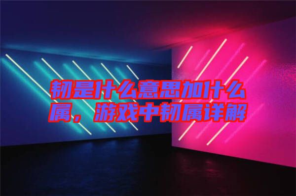 韌是什么意思加什么屬，游戲中韌屬詳解