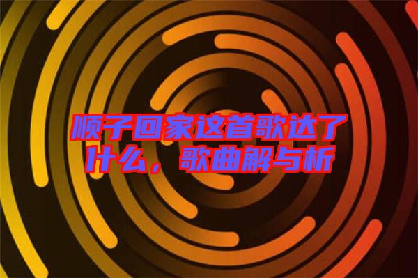 順子回家這首歌達(dá)了什么，歌曲解與析