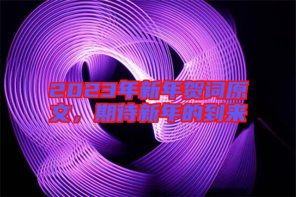 2023年新年賀詞原文，期待新年的到來(lái)