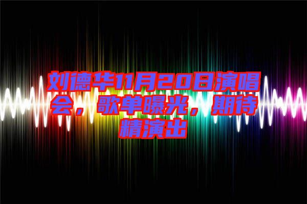 劉德華11月20日演唱會(huì)，歌單曝光，期待精演出