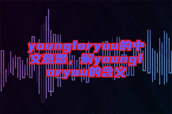 youngforyou的中文意思，解youngforyou的含義