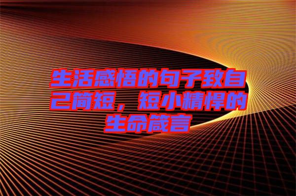 生活感悟的句子致自己簡短，短小精悍的生命箴言