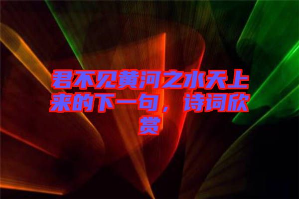 君不見黃河之水天上來的下一句，詩詞欣賞
