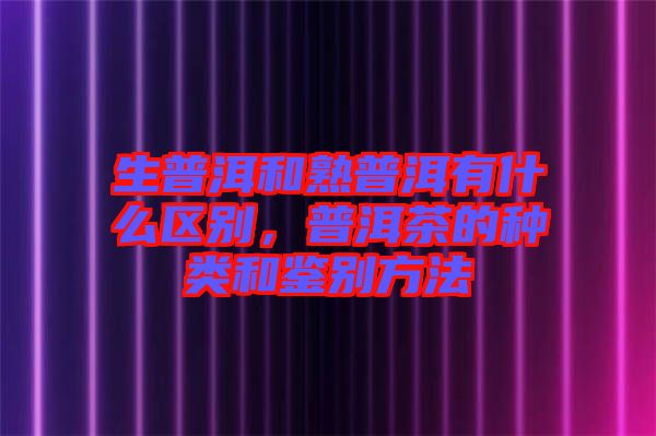 生普洱和熟普洱有什么區(qū)別，普洱茶的種類和鑒別方法