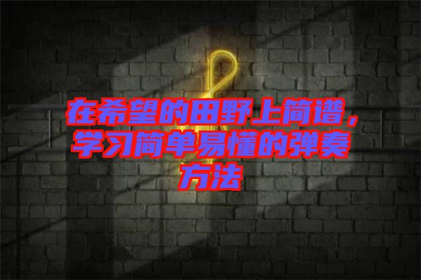 在希望的田野上簡(jiǎn)譜，學(xué)習(xí)簡(jiǎn)單易懂的彈奏方法