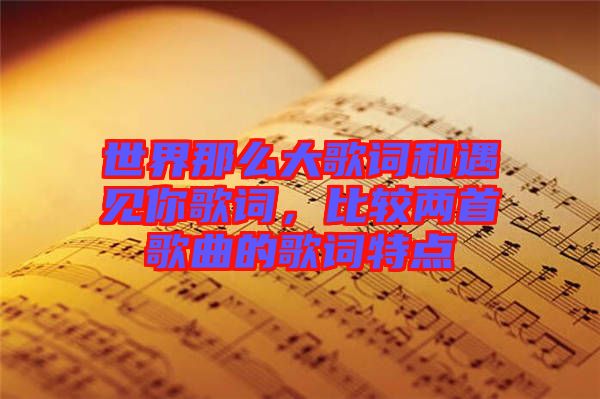 世界那么大歌詞和遇見(jiàn)你歌詞，比較兩首歌曲的歌詞特點(diǎn)