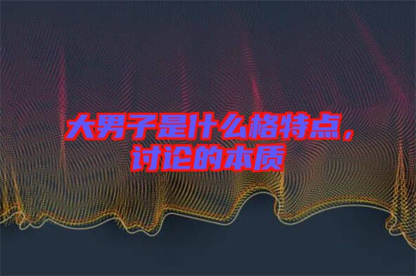 大男子是什么格特點，討論的本質(zhì)