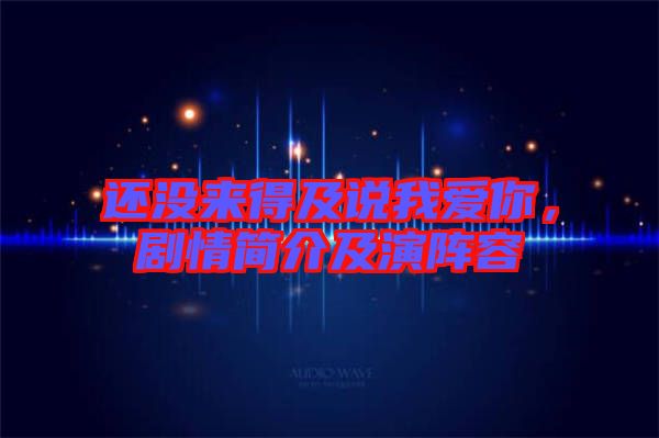 還沒來得及說我愛你，劇情簡介及演陣容