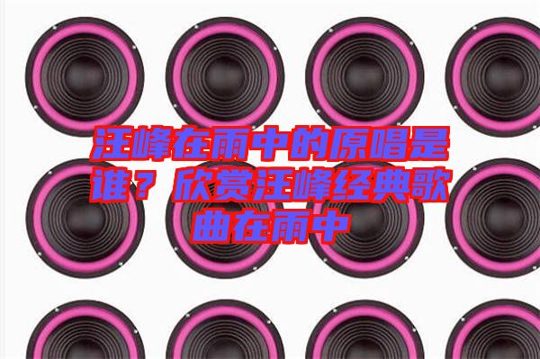 汪峰在雨中的原唱是誰？欣賞汪峰經(jīng)典歌曲在雨中