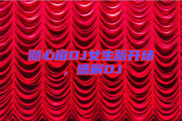 徹心扉DJ女生版開(kāi)場(chǎng)，感解DJ