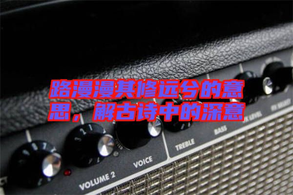 路漫漫其修遠(yuǎn)兮的意思，解古詩中的深意