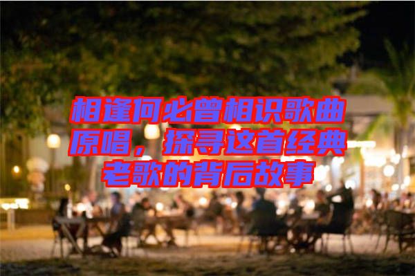 相逢何必曾相識(shí)歌曲原唱，探尋這首經(jīng)典老歌的背后故事