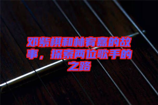 鄧紫棋和林宥嘉的故事，探索兩位歌手的之路