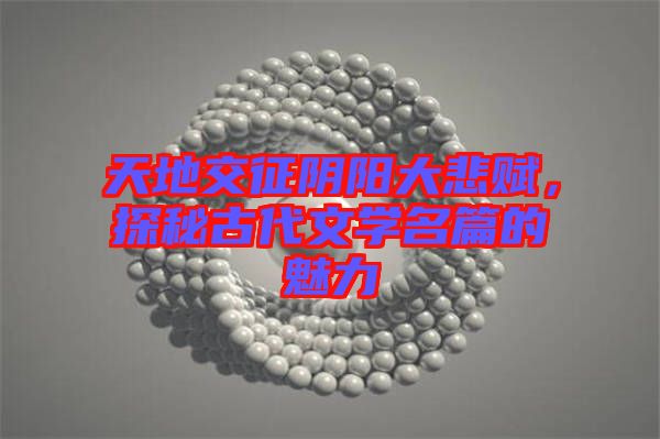 天地交征陰陽大悲賦，探秘古代文學(xué)名篇的魅力