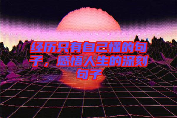 經(jīng)歷只有自己懂的句子，感悟人生的深刻句子