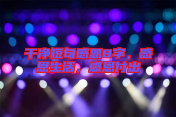 干凈短句感恩8字，感恩生活，感恩付出