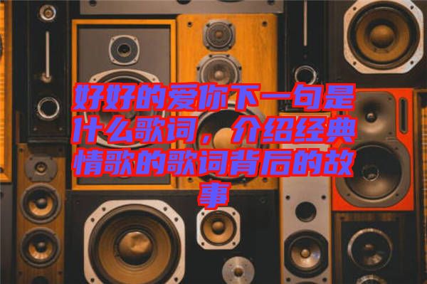 好好的愛你下一句是什么歌詞，介紹經典情歌的歌詞背后的故事