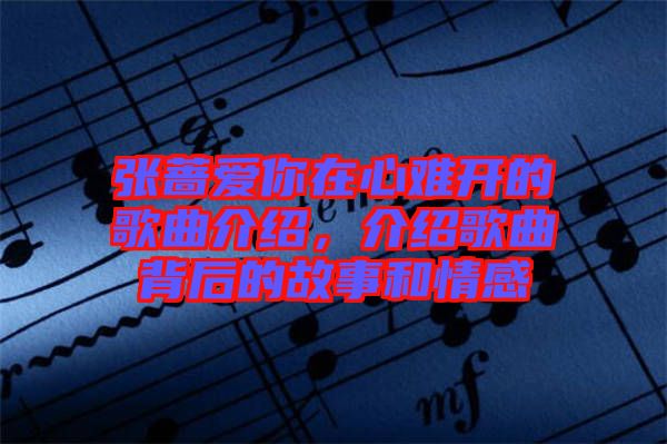 張薔愛你在心難開的歌曲介紹，介紹歌曲背后的故事和情感