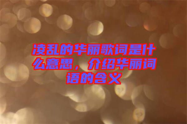 凌亂的華麗歌詞是什么意思，介紹華麗詞語的含義