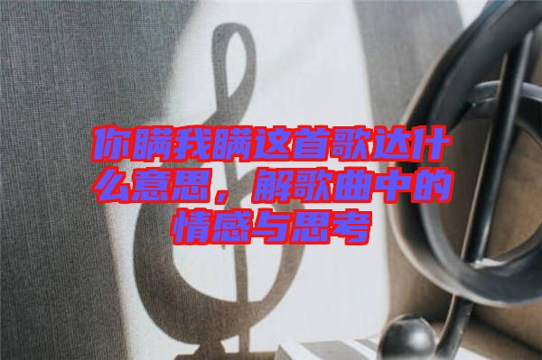 你瞞我瞞這首歌達(dá)什么意思，解歌曲中的情感與思考