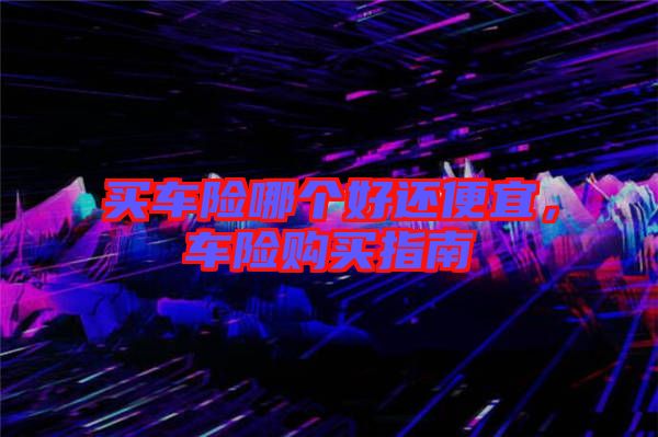 買車險哪個好還便宜，車險購買指南