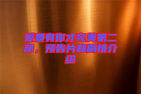 愛要有你才完美第二部，預(yù)告片和劇情介紹