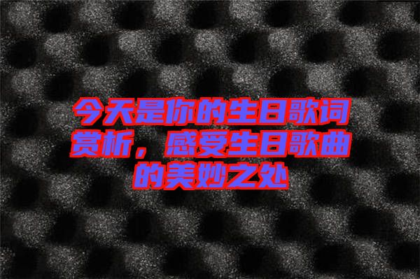 今天是你的生日歌詞賞析，感受生日歌曲的美妙之處