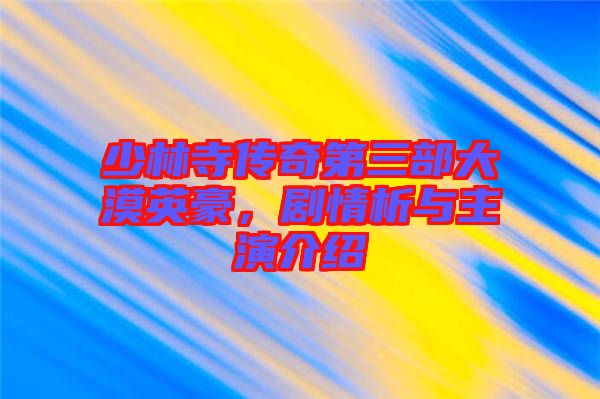 少林寺傳奇第三部大漠英豪，劇情析與主演介紹