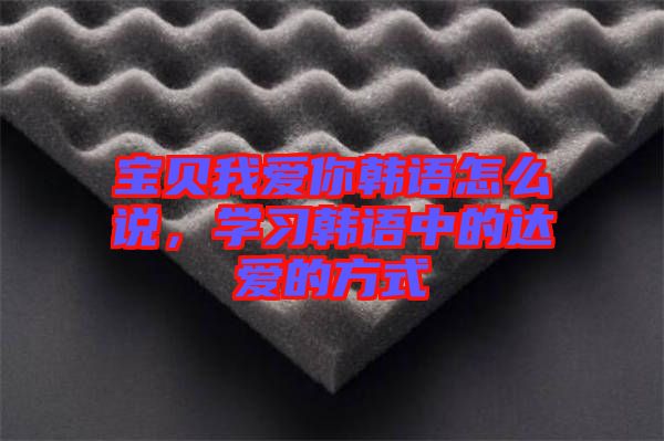 寶貝我愛你韓語怎么說，學(xué)習(xí)韓語中的達(dá)愛的方式