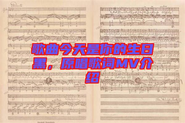 歌曲今天是你的生日黑，原唱歌詞MV介紹