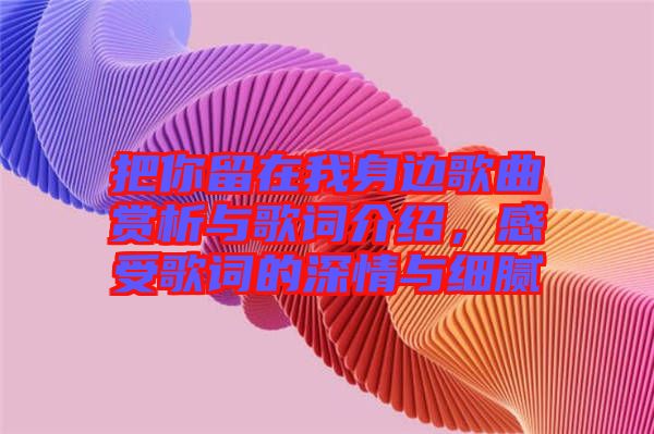 把你留在我身邊歌曲賞析與歌詞介紹，感受歌詞的深情與細(xì)膩