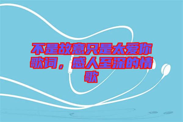 不是故意只是太愛你歌詞，感人至深的情歌