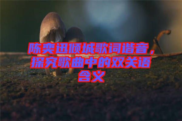 陳奕迅傾城歌詞諧音，探究歌曲中的雙關(guān)語含義