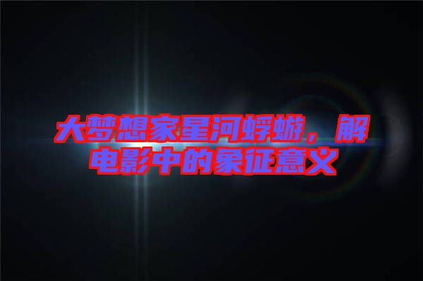 大夢想家星河蜉蝣，解電影中的象征意義