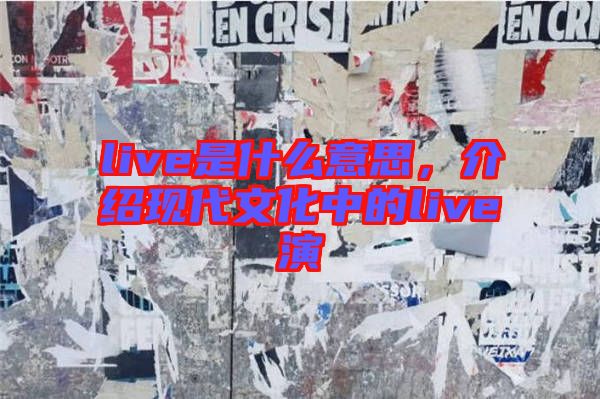 live是什么意思，介紹現(xiàn)代文化中的live演