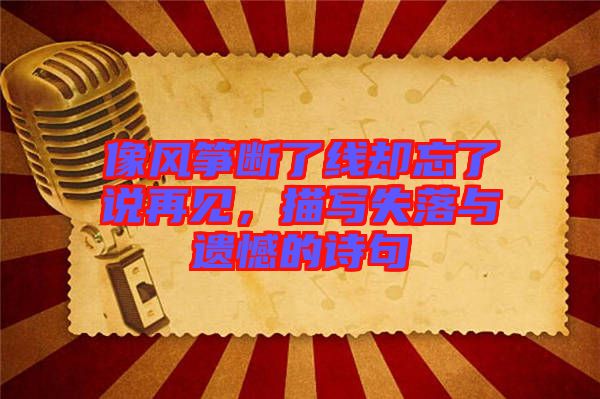 像風(fēng)箏斷了線卻忘了說(shuō)再見，描寫失落與遺憾的詩(shī)句