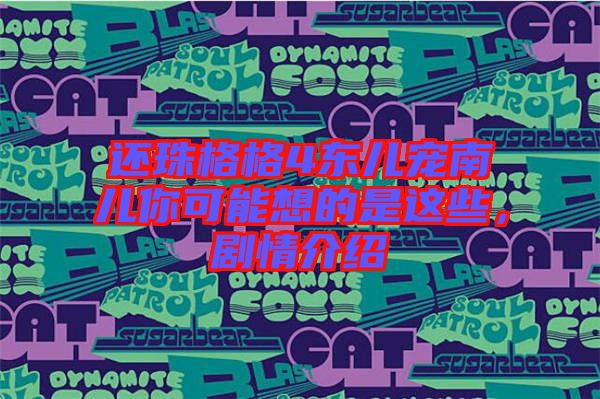 還珠格格4東兒寵南兒你可能想的是這些，劇情介紹