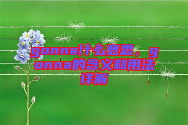 gonna什么意思，gonna的含義和用法詳解