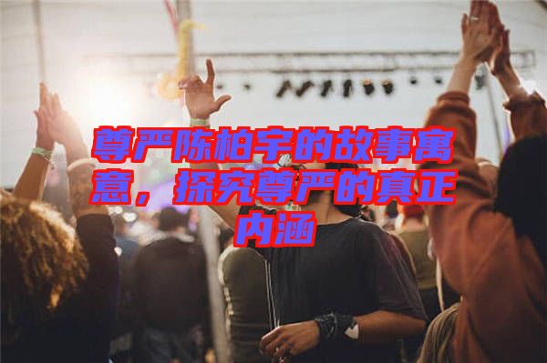 尊嚴(yán)陳柏宇的故事寓意，探究尊嚴(yán)的真正內(nèi)涵