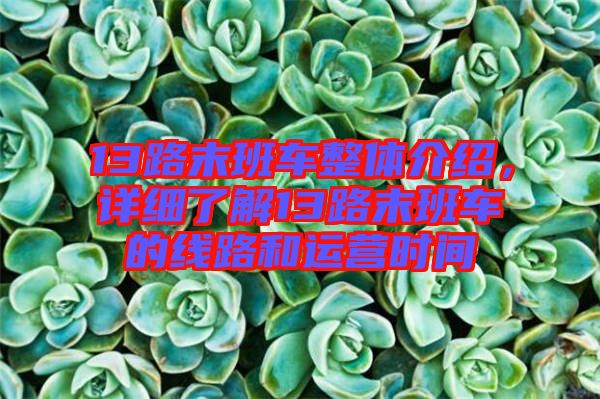 13路末班車整體介紹，詳細(xì)了解13路末班車的線路和運(yùn)營(yíng)時(shí)間