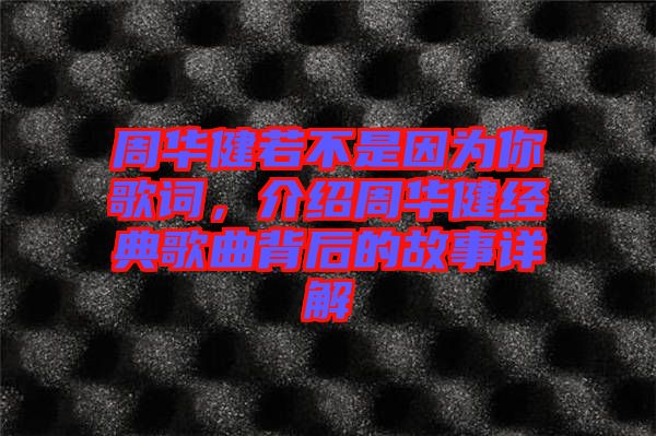 周華健若不是因為你歌詞，介紹周華健經(jīng)典歌曲背后的故事詳解