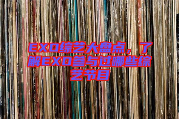 EXO綜藝大盤點，了解EXO參與過哪些綜藝節(jié)目