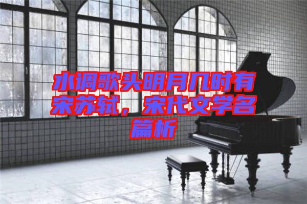 水調歌頭明月幾時有宋蘇軾，宋代文學名篇析